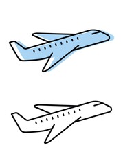 airplane. attributes of a good trip. vector icons in flat style