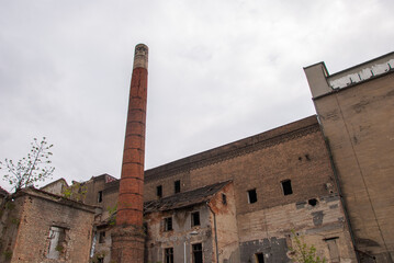 Fototapeta na wymiar Old ruined factory in Zagreb