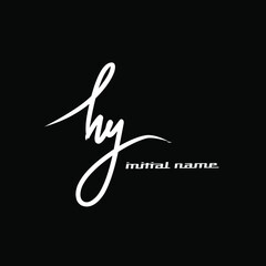 HY handwritten logo for identity