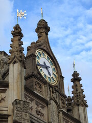 Architectural elements of a structure with a clock