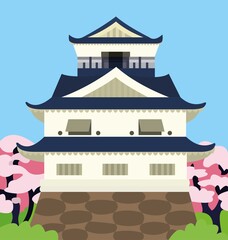 Vector illustration of an oriental construction