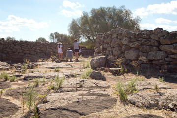 Ancient megalithic Serra Orrios Nuragic Village in Dorgali, Sardinia, Italy
