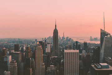 Fototapeta na wymiar Image of the Empire state building during sunset, NYC, United States of America.