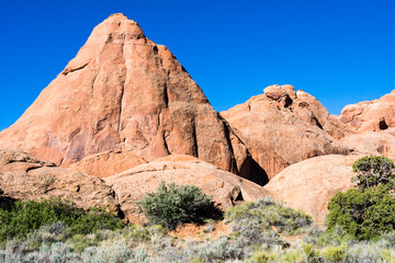 View from the Devils Garden trailhead in Arches National Park - Utah, USA