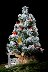 Small Christmas tree and Christmas decorations