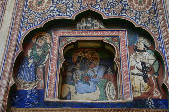 Stunning architecture offside the touristic trails: haveli in the city of Bikaner in Rajasthan, India