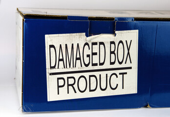 Retail cardboard box with the large label "Damaged Box Product".