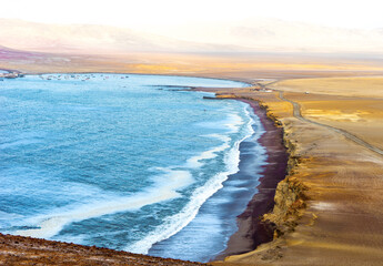 Paracas, at the Natural Reserve of Paracas. The famous red sand beach of  