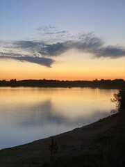 sunset over the lake