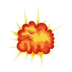 fire cloud of orange and yellow color on white background