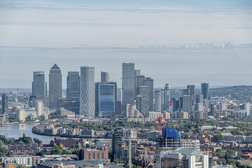 Fototapeta na wymiar London skyline looking towards Canary Wharf