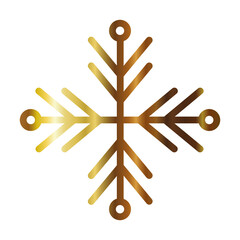 snowflake of color gold on white background