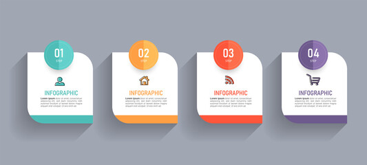 Infographics design template, Business concept with 4 steps	
