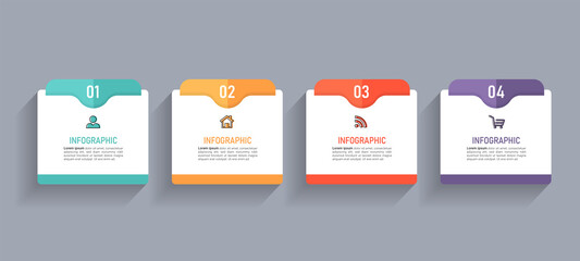 Infographics design template, Business concept with 4 steps	
