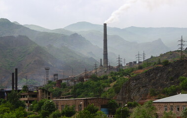 Smoking factory in a developing country