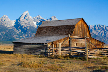 Barn against the mountains