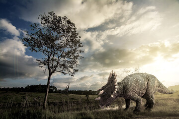 Regaliceratops Dinosaur  living in Late Jurassic