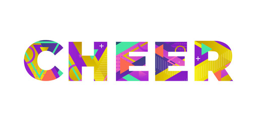 Cheer Concept Retro Colorful Word Art Illustration