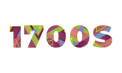 1700s Concept Retro Colorful Word Art Illustration