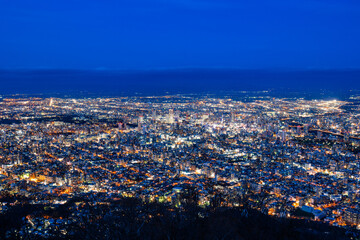 Obraz premium 日本新三大夜景 札幌 藻岩山から眺望