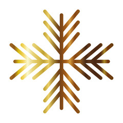 snowflake of color light gold on white background