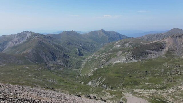 Relaxing view of the beautiful Bastiments valley, rocky mountain in the Catalan / French Pyrenees. Spain