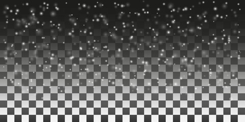 
Snow. Snowfall. Realistic falling snowflakes. Isolated on a transparent background. Vector background with snow. Vector illustration, eps 10.