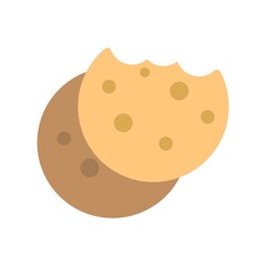 Bitten cookies icon in flat design style. Vector illustration.