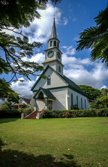 Fototapeta na wymiar Historic Hawaiian Church Maui, Hawaii