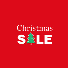 Christmas sale red banner template