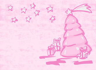 Fototapeta na wymiar christmas greeting card with christmas tree