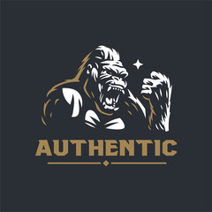 Angry gorilla head © Masterlevsha