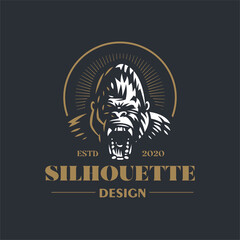 Angry gorilla head © Masterlevsha