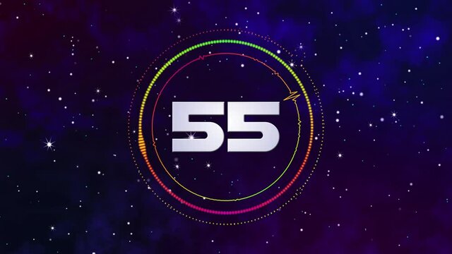 60 second Countdown Audio Visualizer Space stars