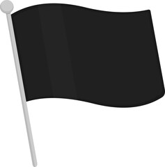 Vector emoticon illustration of a black flag