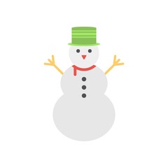 Snowman icon in flat design style. Christmas, New Year concept collection vector illustration.