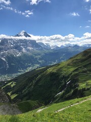 landscape with mountains and clouds