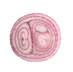 Ring of ripe red onion isolated on white