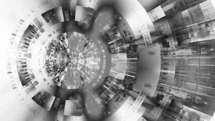 Obraz premium 3D illustration of abstract fractal for creative design looks like modern city techno structure.