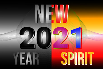 New Year 2021Vector. New Year, New Spirit. Goodbye 2020. Welcome 2021