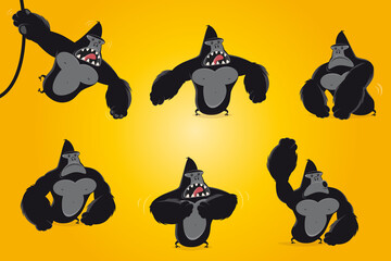 funny cartoon gorilla collection