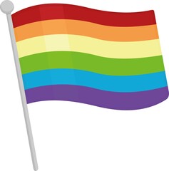 Vector emoticon illustration of a gay pride flag