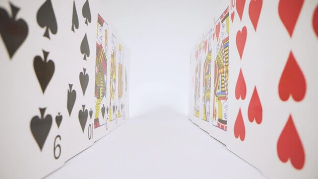 Suits of playing cards, spades vs hearts. The concept of casino gambling.
