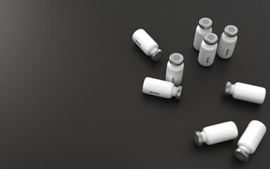 Corona Vaccine Contract Concept on Dark Background 3d.