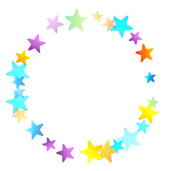 Rainbow Festive Confetti. Carnival Star Falling.