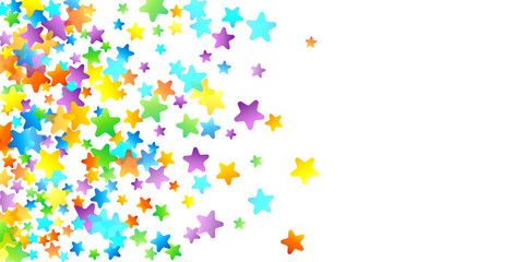 Rainbow Festive Confetti. Carnival Star Falling.