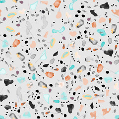 Terrazzo Texture Vector. Flooring Seamless Pattern