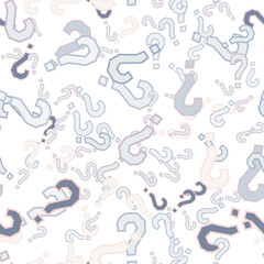 Quiz seamless pattern. Question marks, doubt, faq