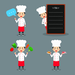 Chef Character With Various Activities