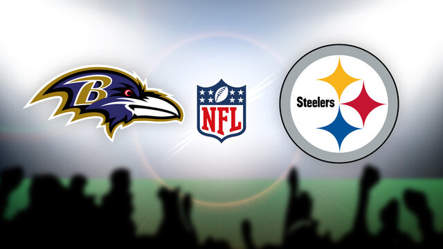 NFL Baltimore Ravens vs Pittsburgh Steelers vector illustration.